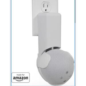 Wall Hangar Made For Amazon Echo Dot (4th generation) Wall Outlet Hanger White